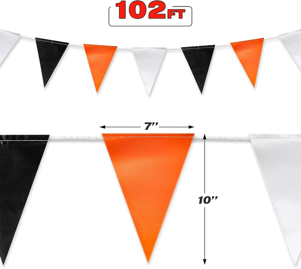 Orange Black and White Pennant Banner Flags | OSHA 500lb Rated | Strand Fade ...