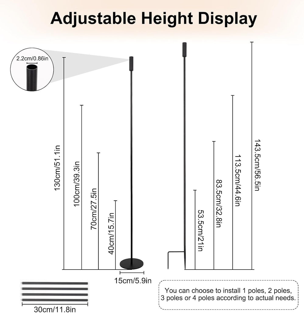 4 Pack Adjustable Tall Black Floor Candle Holders for Tables Event