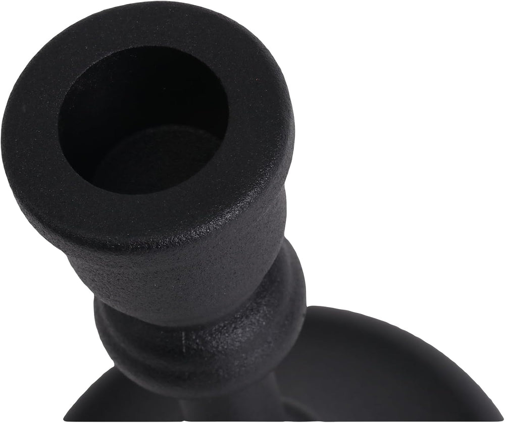 Black Heavy Candlestick Holders Taper Candle Holders Set of 3, Golden Candles...