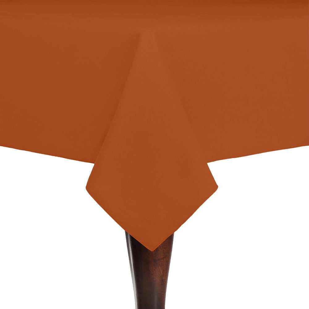 Ultimate Textile 60x144-Inch Cotton-Feel Tablecloth, Orange, 5 Pack