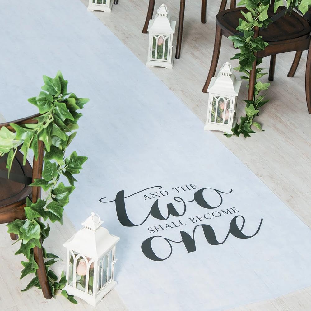 Fun Express White Wedding Aisle Runner 100 Foot - Two Become One Decor