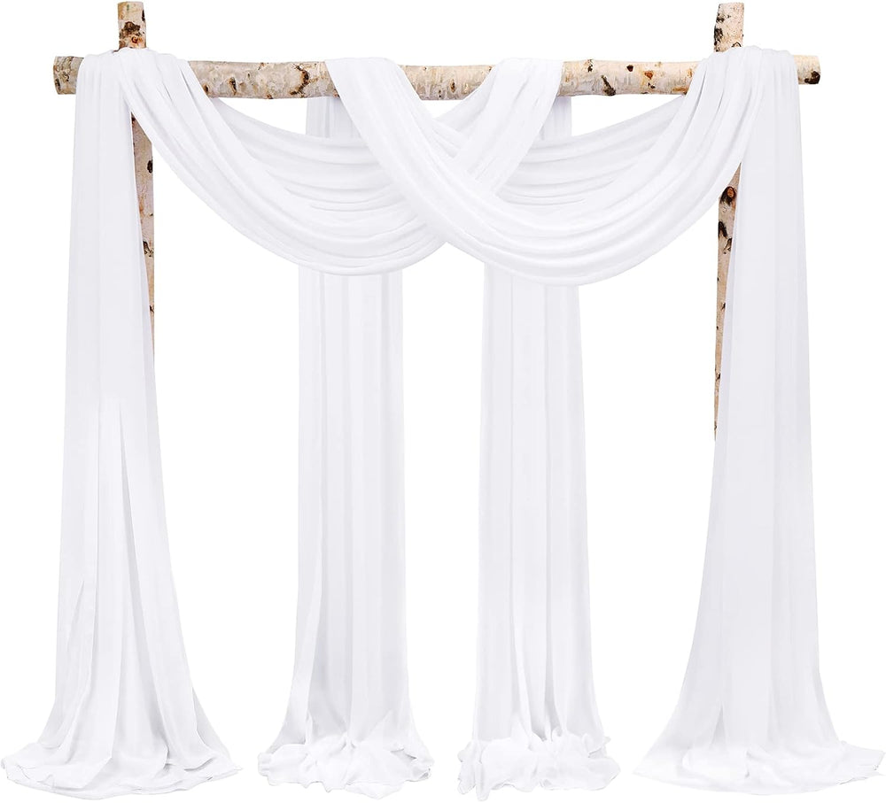 Showgeous Wedding Arch Draping Fabric White Chiffon Fabric Drapes