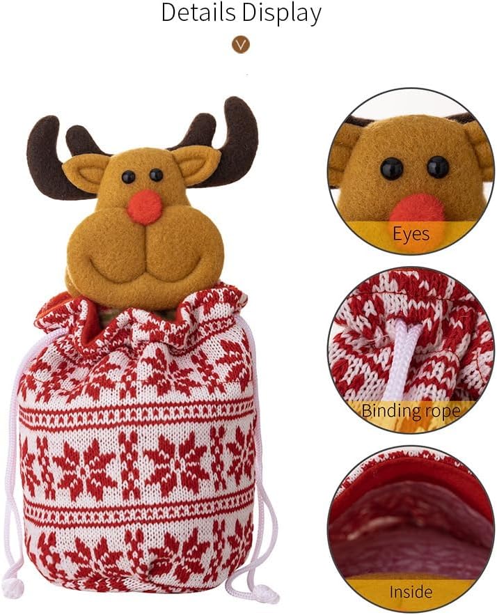 LASIYUAN 8 Pcs Christmas Small Drawstring Bag Gift Wrap Bags,Christma Doll St...