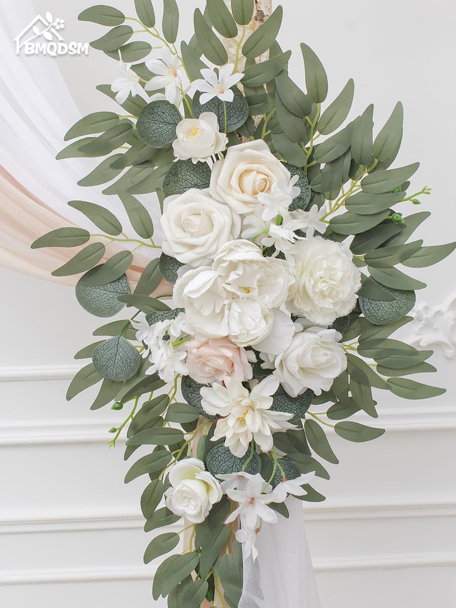 Faux Flowers Arch Flowers with Drapes (Set of 4) Wedding Decor and Wedding Ar...