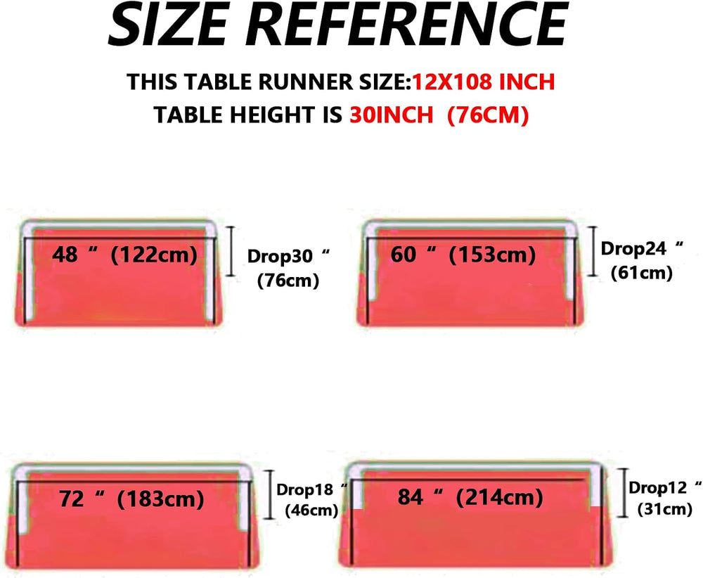 15 Pack Orange Table Runners, 12x108 Inches