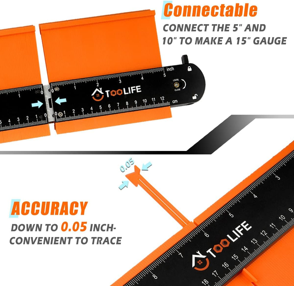 TOOLIFE Connectable Contour Gauge with Lock, Stocking Stuffers,Gifts for Men ...