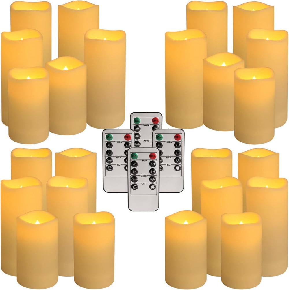 YOROXRG Set of 24 Waterproof Outdoor Flameless Candles, LED Candles with 4 Re...