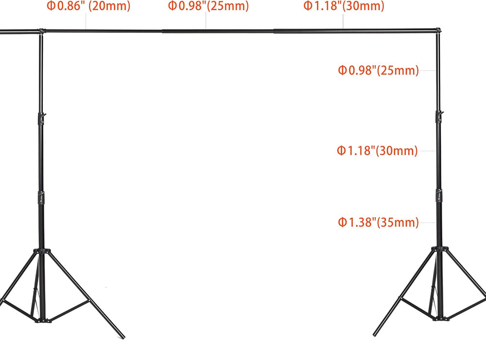 Kate 10x20ft (3x6m) Photography Backdrop Frame Stand for Room Set Adjustable ...