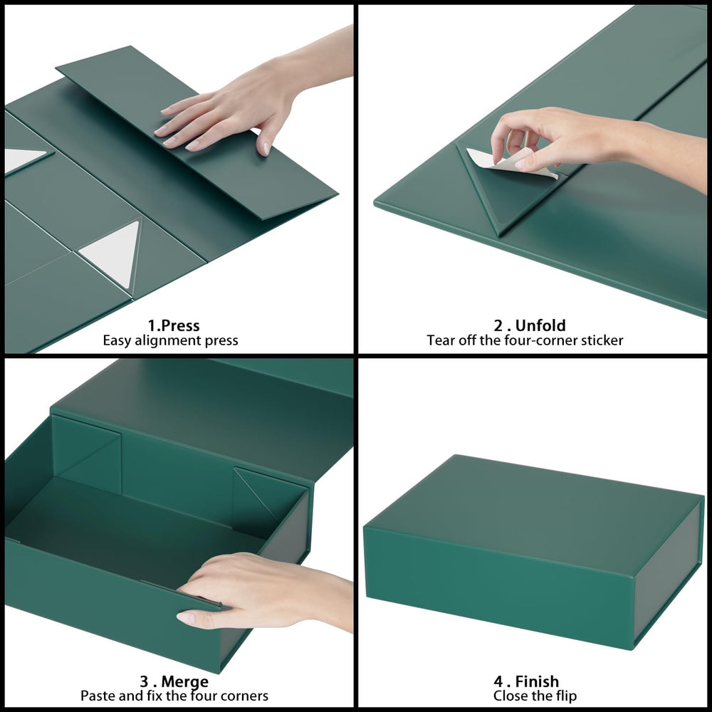 Green Gift Boxes 11.9" x 8.5" x 3.3",Magnetic Closure Gift Box...