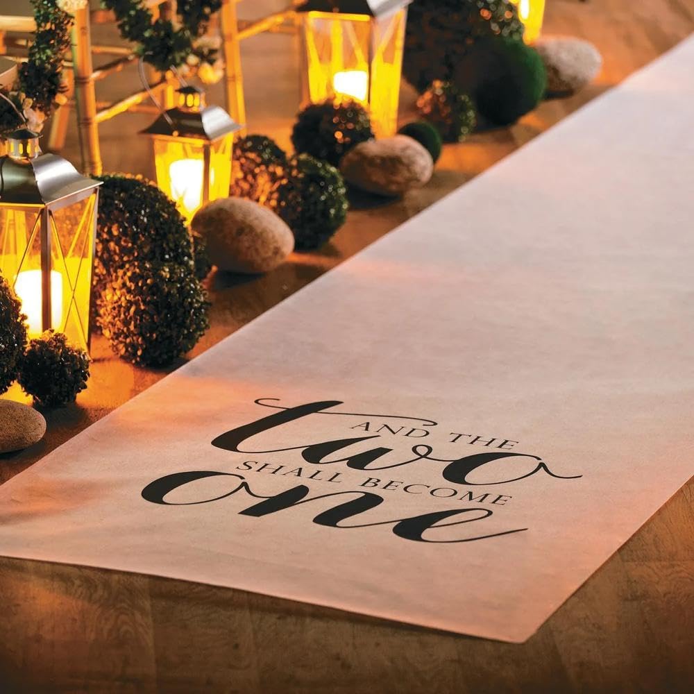 Fun Express White Wedding Aisle Runner 100 Foot - Two Become One Decor