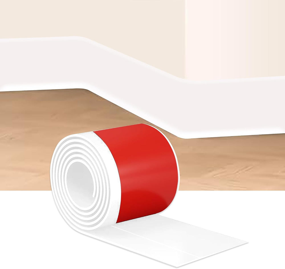 White Wall Molding Trim 3 Inch x 20 Feet, Wall Base Baseboard Molding Trim Fl...