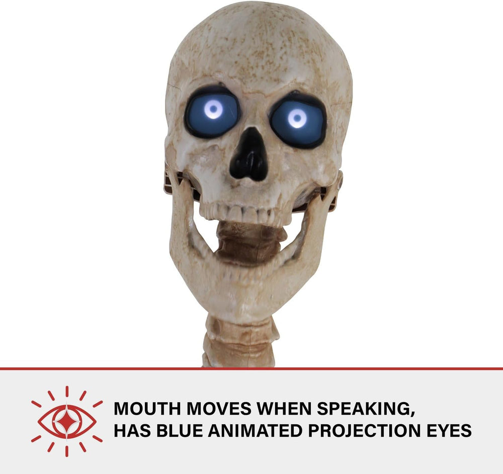 Haunted Hill Farm 8.0-Ft. Motion-Activated Towering Skeleton Animatronic