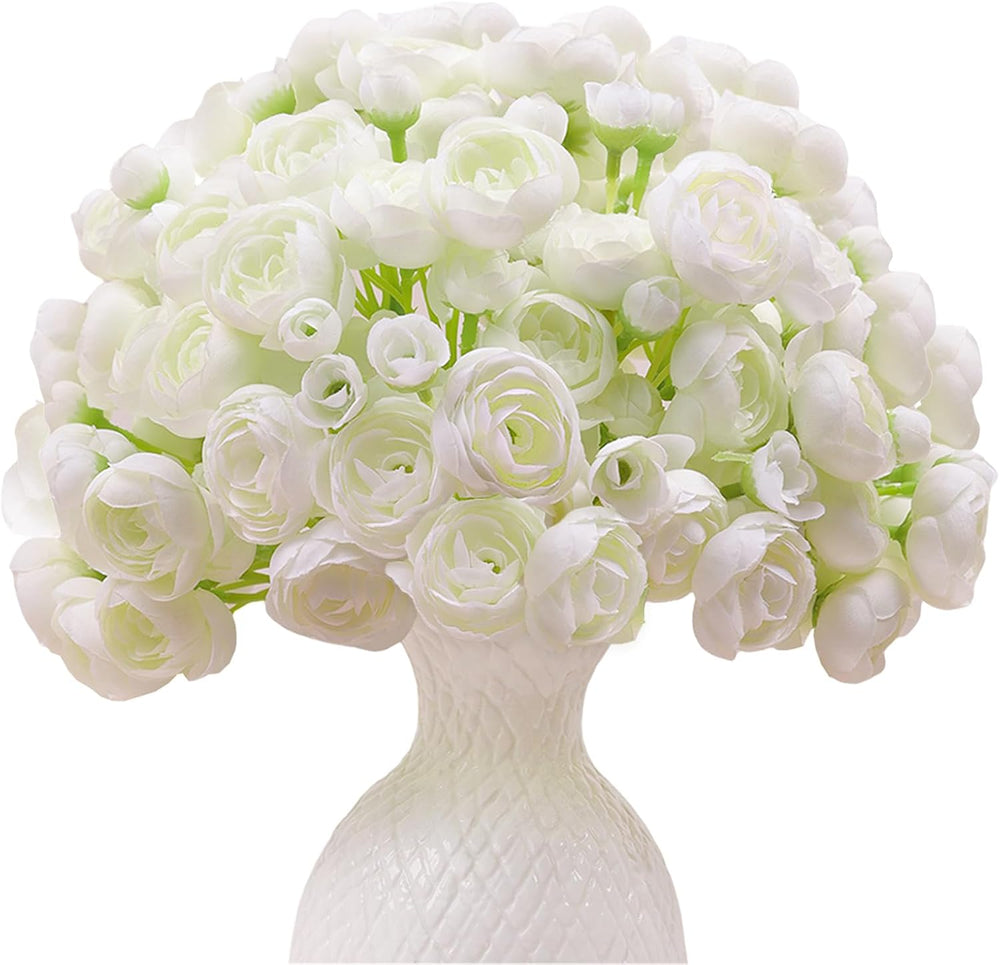 32Pcs Ivory White Ranunculus Artificial Flowers DIY Home Wedding