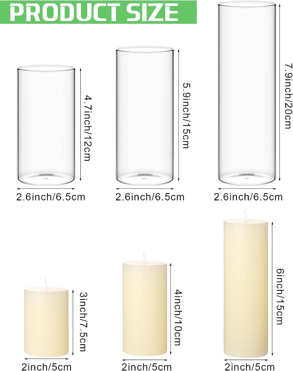 3 Pillar Candle and Holder, S, Ivory White