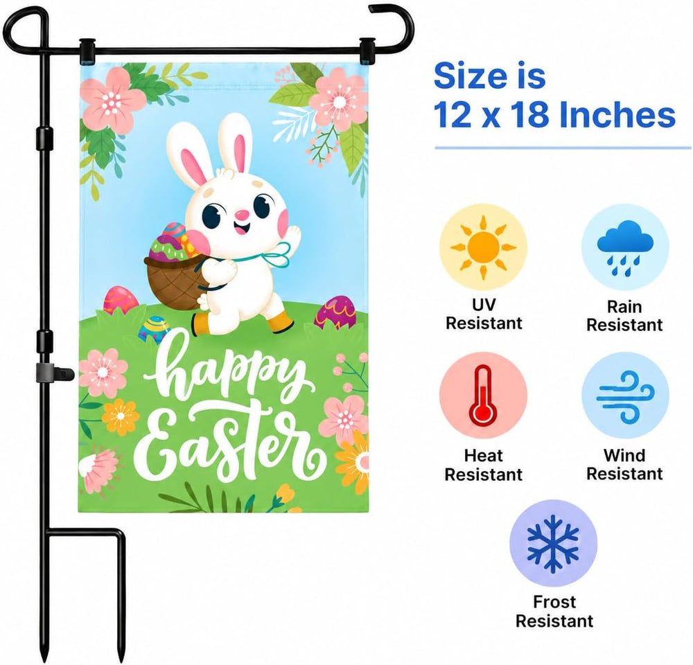 12 Double Sided Seasonal Garden Flags 12x18in Yard Flags with Stand