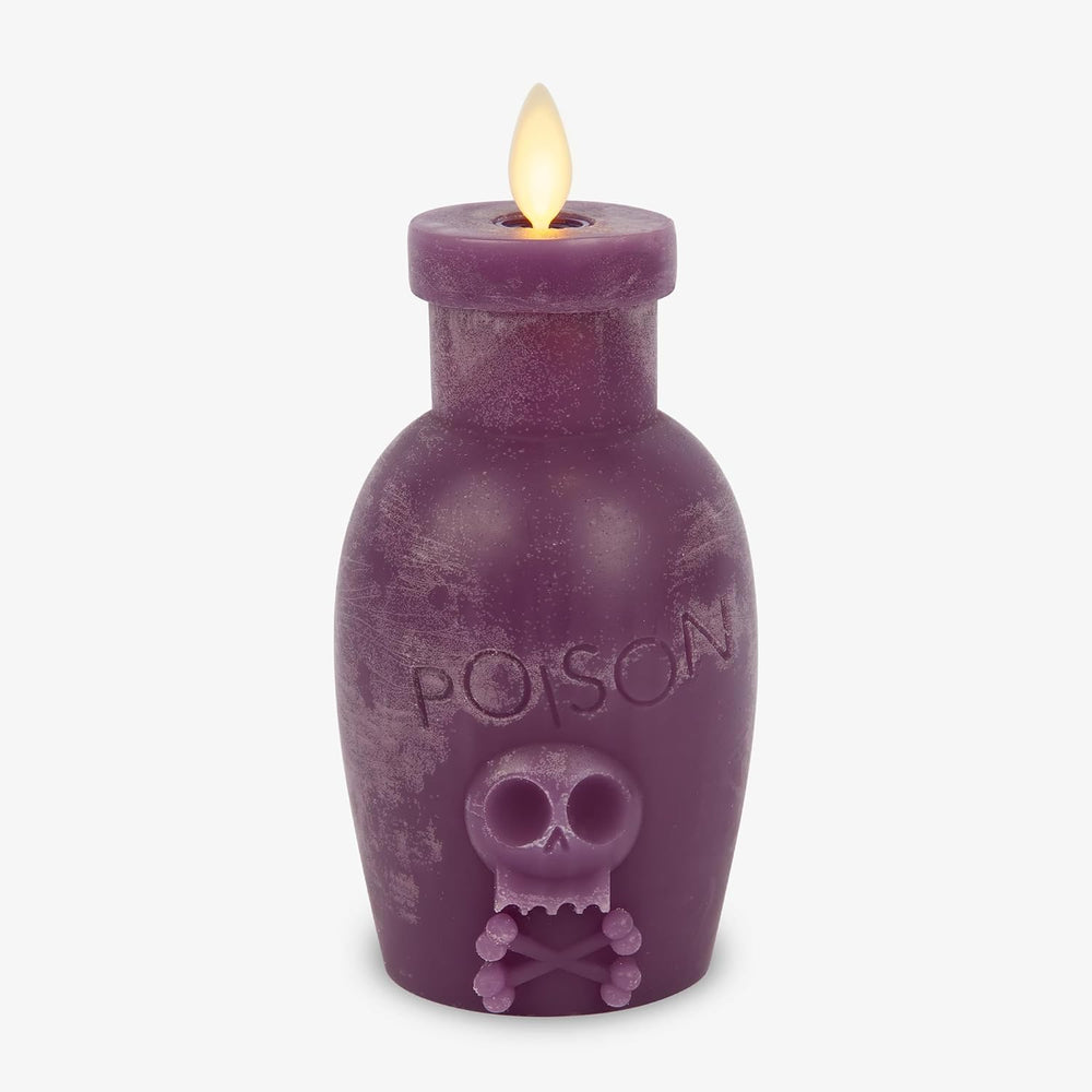 Luminara Poison Bottle Flameless LED Candle Imperial Purple Wax, Battery Oper...