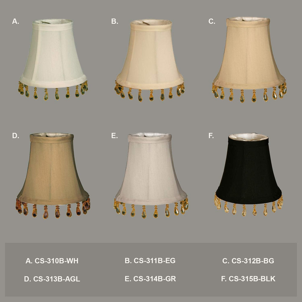 Royal Designs, Inc. CS-310B-5WH-6 Beaded Bell Chandelier Shade, 3 x 5 x 4, Wh...