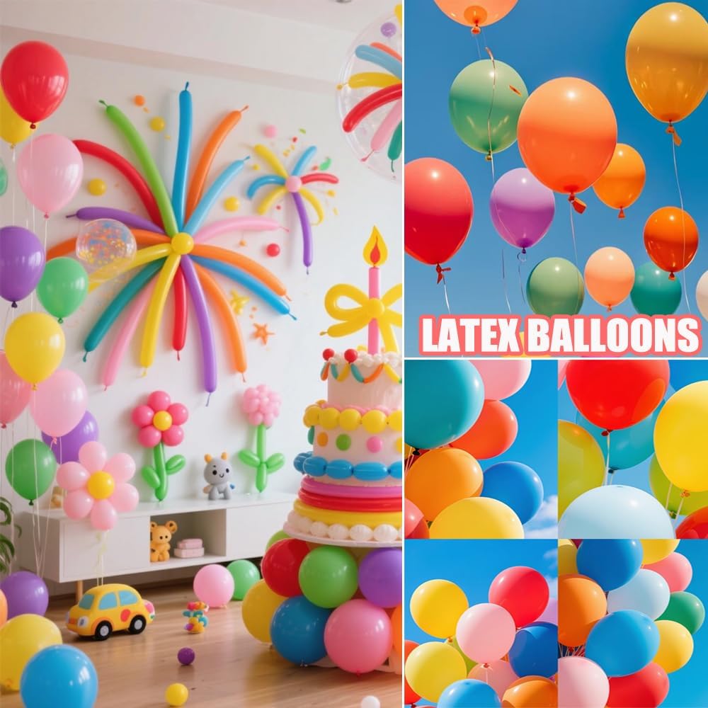 1000 Packs Latex Rainbow Balloons for Party Decorations