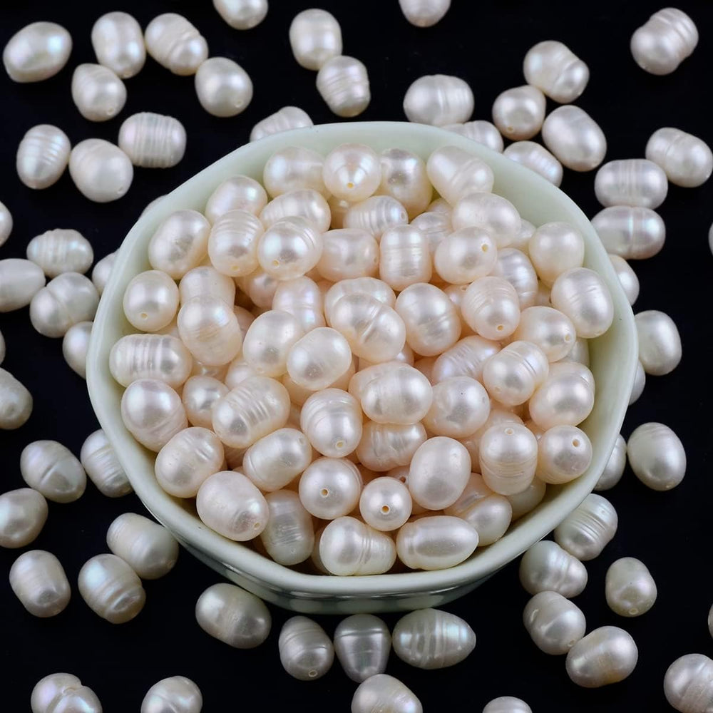 Pearls Beads for Jewelry Making 100pcs 8-9mm Natural Genuine Real Freshwater ...