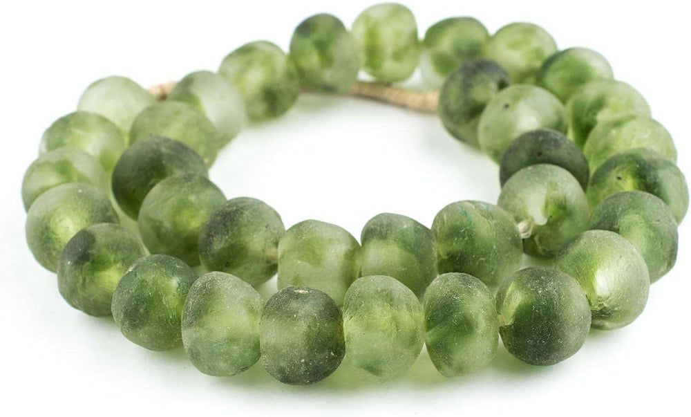 Jumbo Recycled Glass Beads, 21–25mm – African Sea Glass for Wall Hangings, Co...