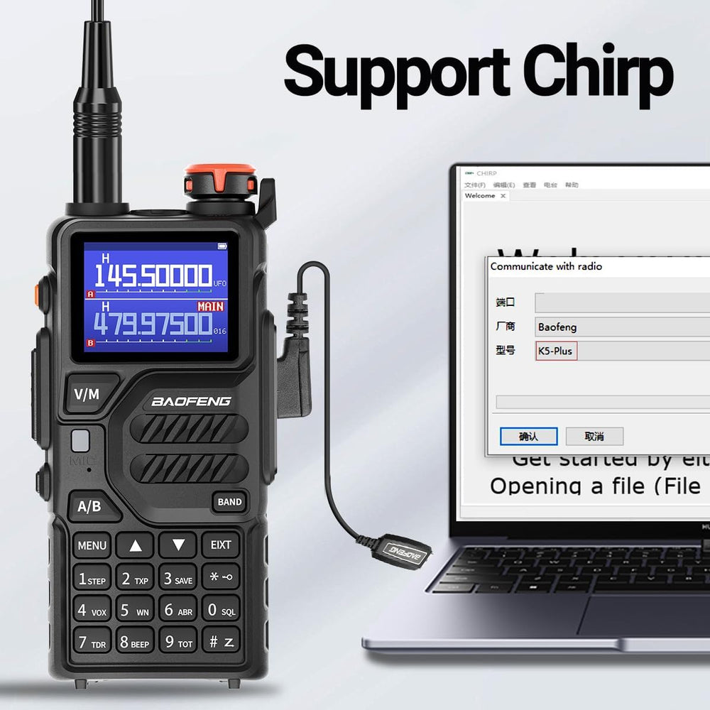 BAOFENG K5Plus Ham Radio 10W Long Range Handheld Rechargeable Walkie Talkies ...
