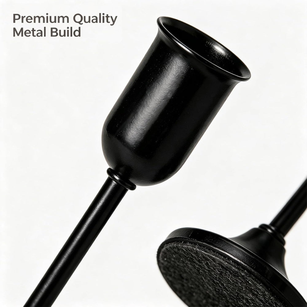 Metal Taper Candle Holders, Weighted Base Candlestick Stand Set(12, Black)