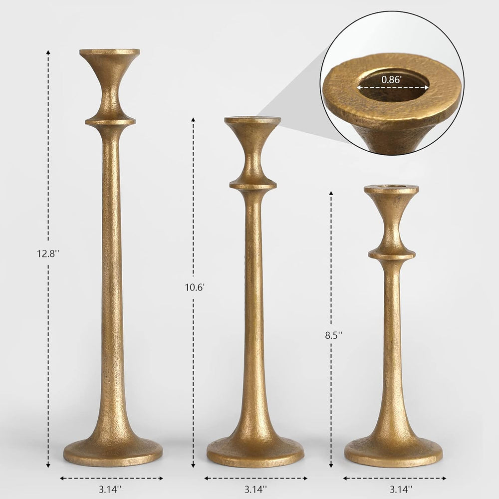 Iron Taper Candle Holder - Set of 3 Decorative Candle Stand