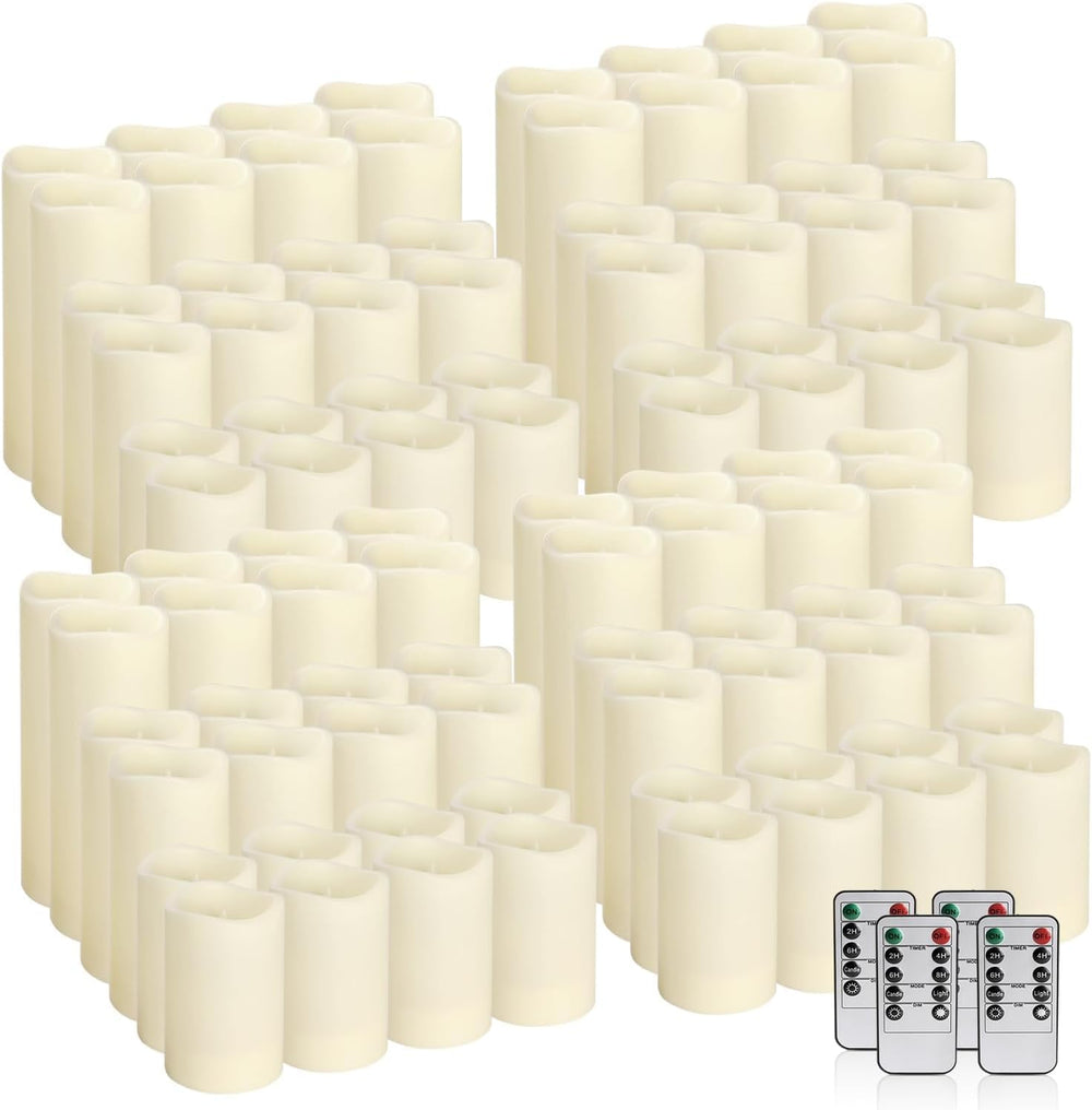 YOROXRG Set of 96 Waterproof Outdoor Flameless Candles, LED Candles with 4 Re...