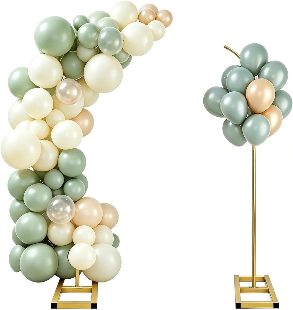 7.9FT&6.7FT Half Arch Balloon Stand with Base, Metal Wedding Arch Stand