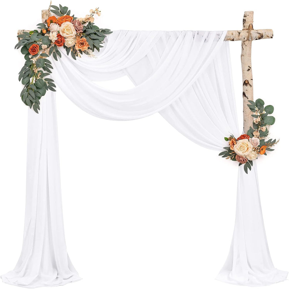 Showgeous Wedding Arch Draping Fabric White Chiffon Fabric Drapes