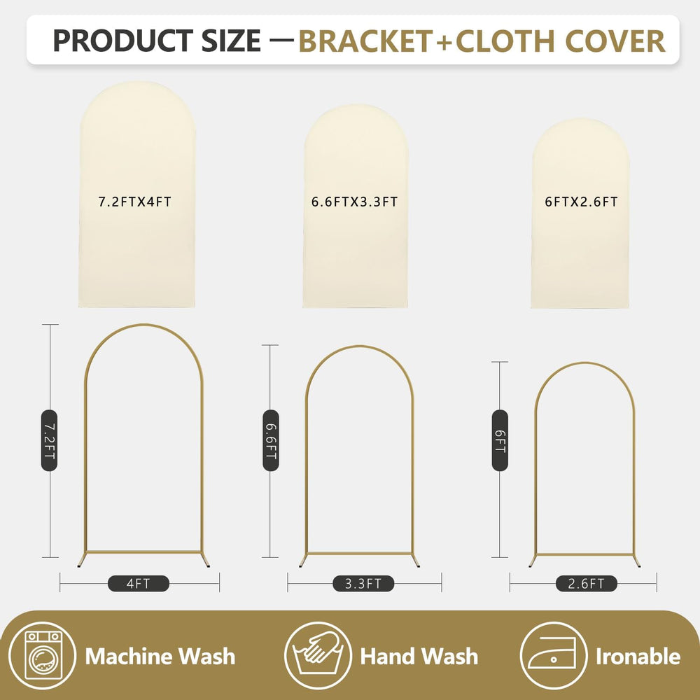 Arch Backdrop Stand and Cover Set, 3 Metal Balloon Arch Backdrop 7.2ft 6.6ft ...