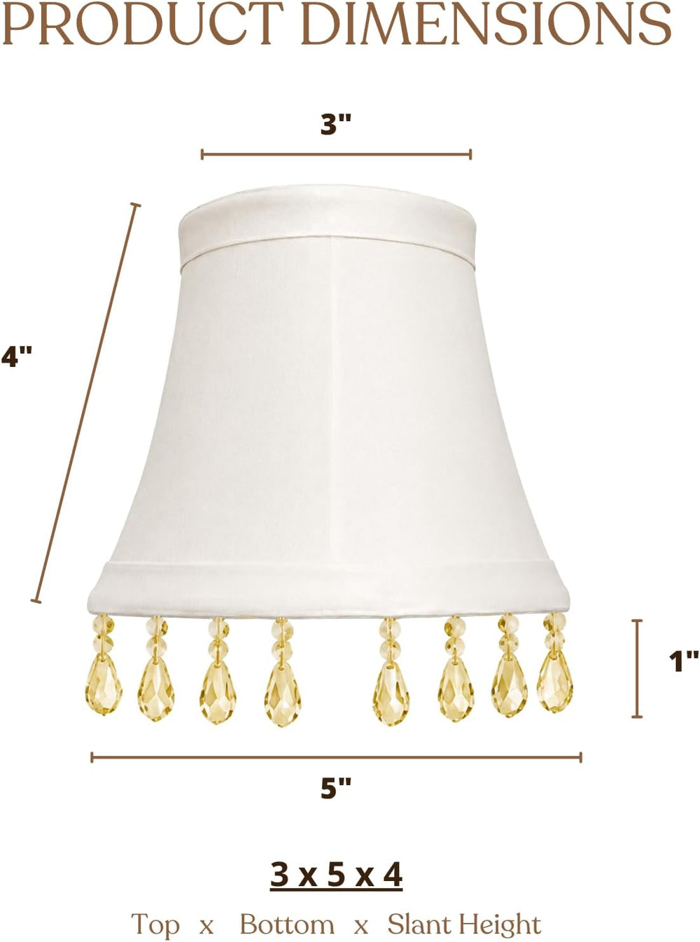 Royal Designs, Inc. CS-310B-5WH-6 Beaded Bell Chandelier Shade, 3 x 5 x 4, Wh...