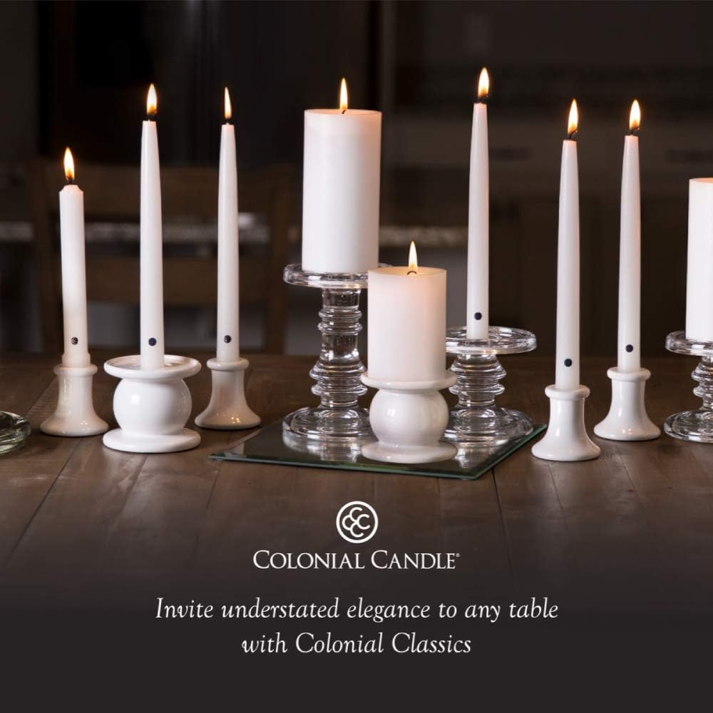 Colonial Candle Unscented Taper Candle, Handipt Collection, Pumpkin, 10 in, P...