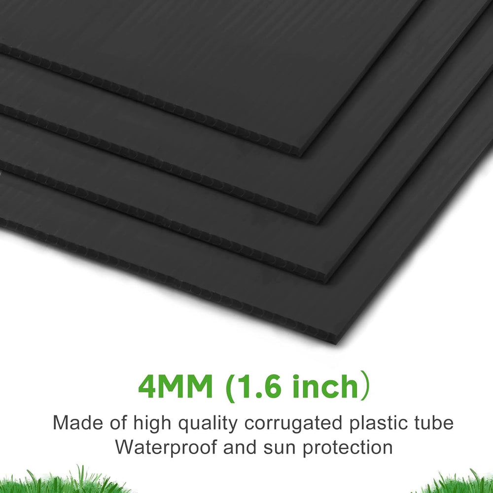 20 Pack Black Yard Signs with Stakes 16x12 Inch Blank Double Sided
