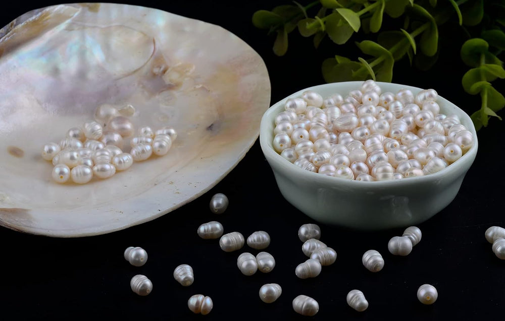 Pearls Beads for Jewelry Making 100pcs 8-9mm Natural Genuine Real Freshwater ...