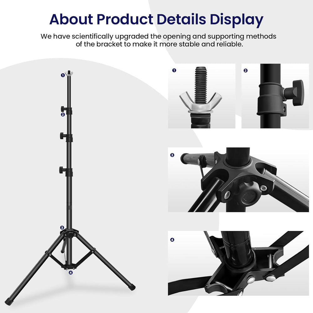 Jiang&Rong Portable Reverse-Folding Backdrop Stand Kit 10ft x 6.5ft(W x H)