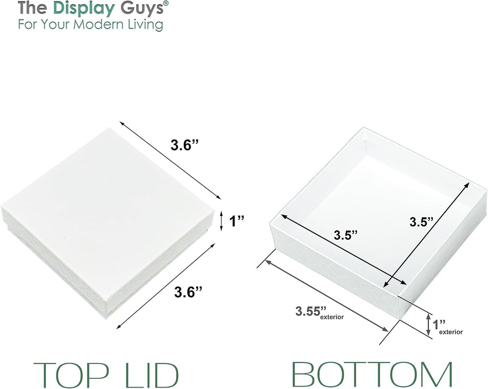 TheDisplayGuys 100 Cardboard Jewelry Gift Boxes with Inserts - White Swirl