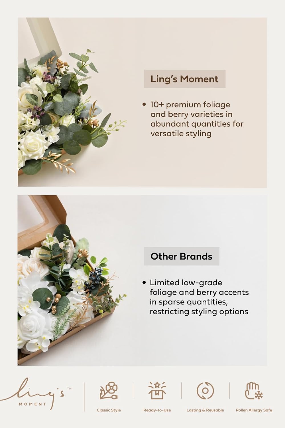 Ling's moment Artificial Wedding Fall Flowers Grand Combo, Terracotta