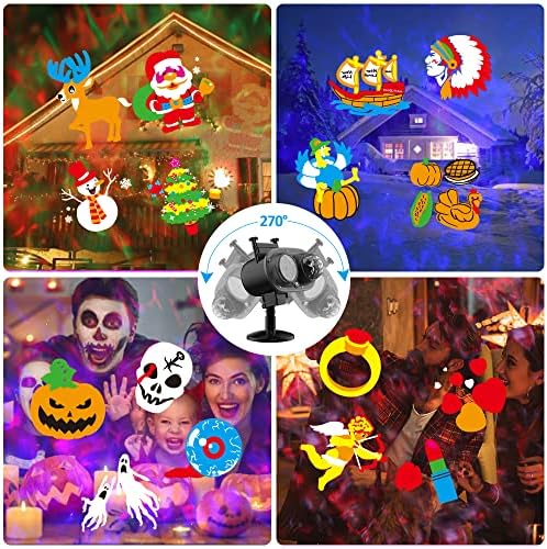 2025 Upgrade Halloween Christmas Projector Lights,2-in-1 Moving Holiday Lands...