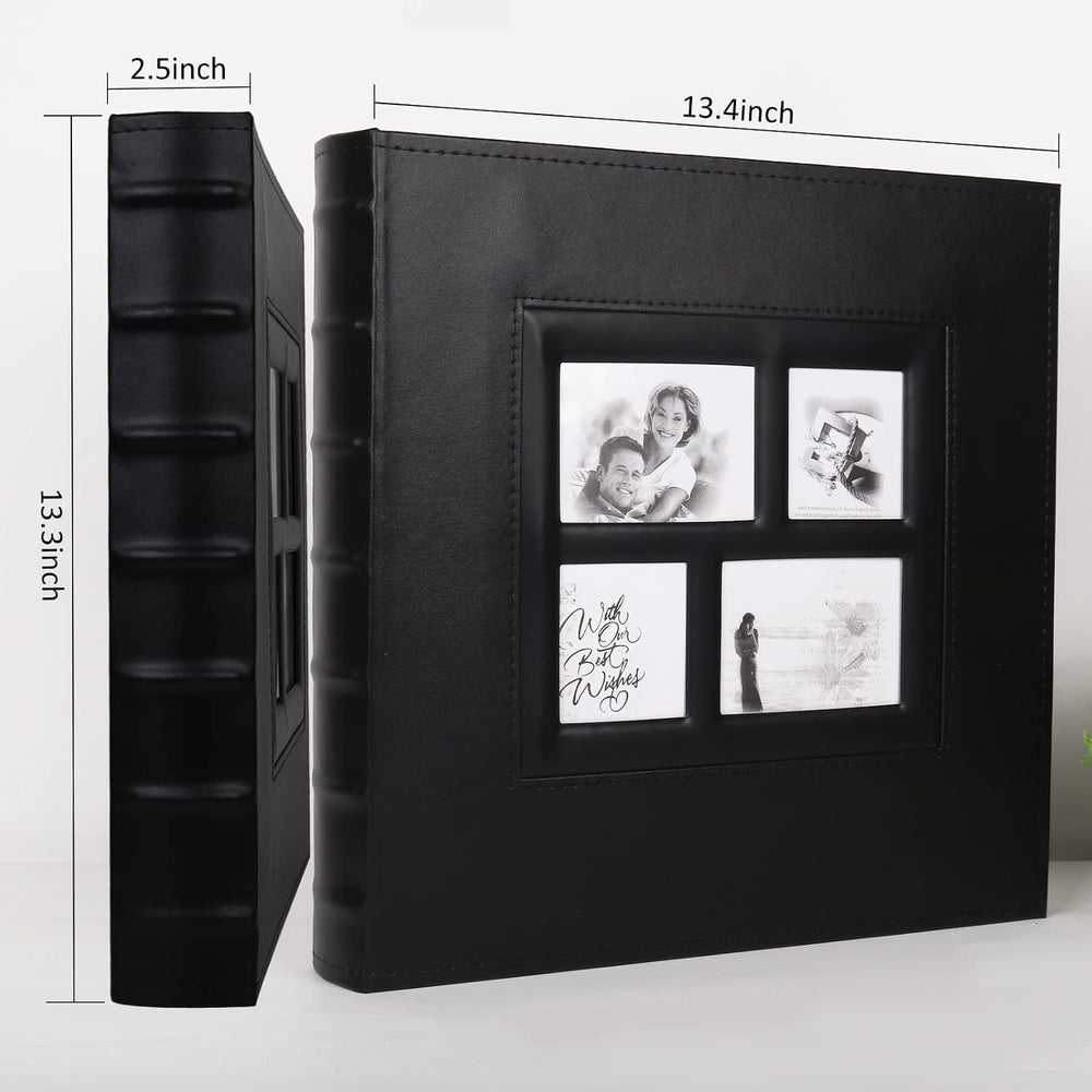 RECUTMS Self Adhesive Photo Album Magnetic Leather Scrapbook 60 Pages Black
