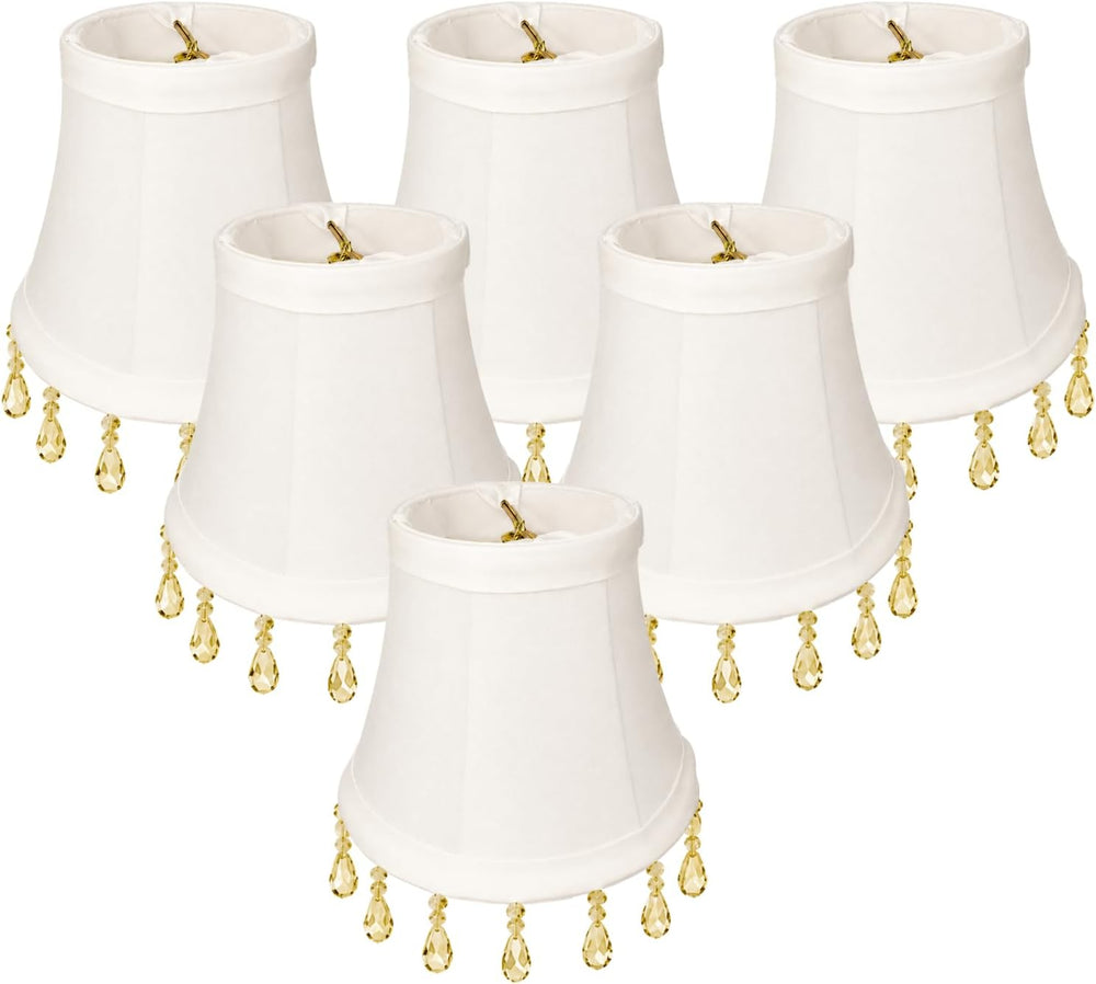 Royal Designs, Inc. CS-310B-5WH-6 Beaded Bell Chandelier Shade, 3 x 5 x 4, Wh...