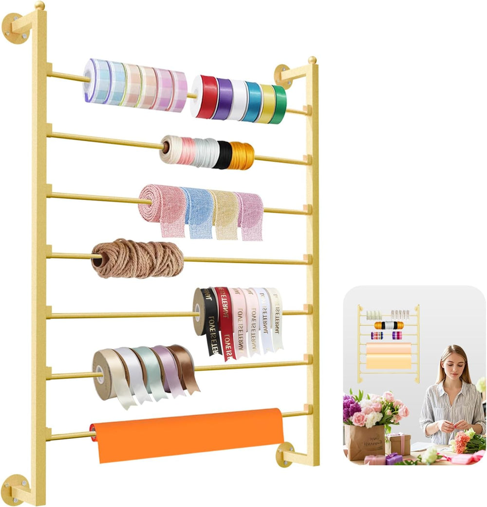 7 Tier Ribbon Storage Organizer, Wall Mounted Ribbon Organizer