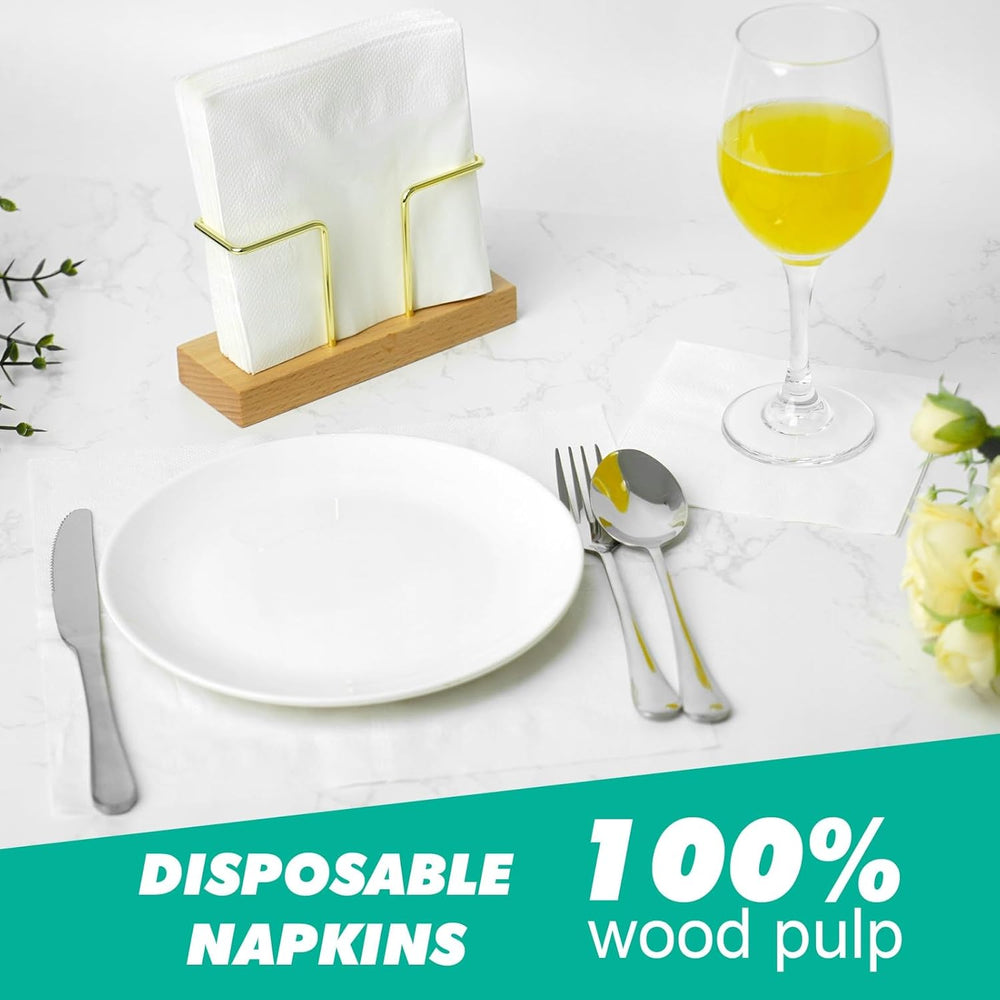 JINVOGREEN 1000 Count Cocktail Napkins, White Beverage Napkins, 2-Ply
