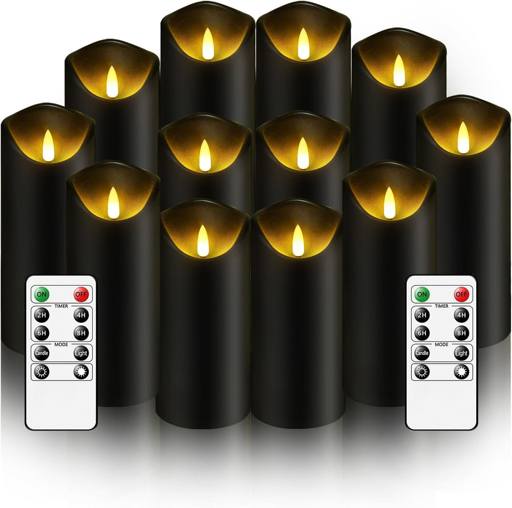 Nimiko Flameless Candles with Remote, Battery Operated Flickering Flameless C...