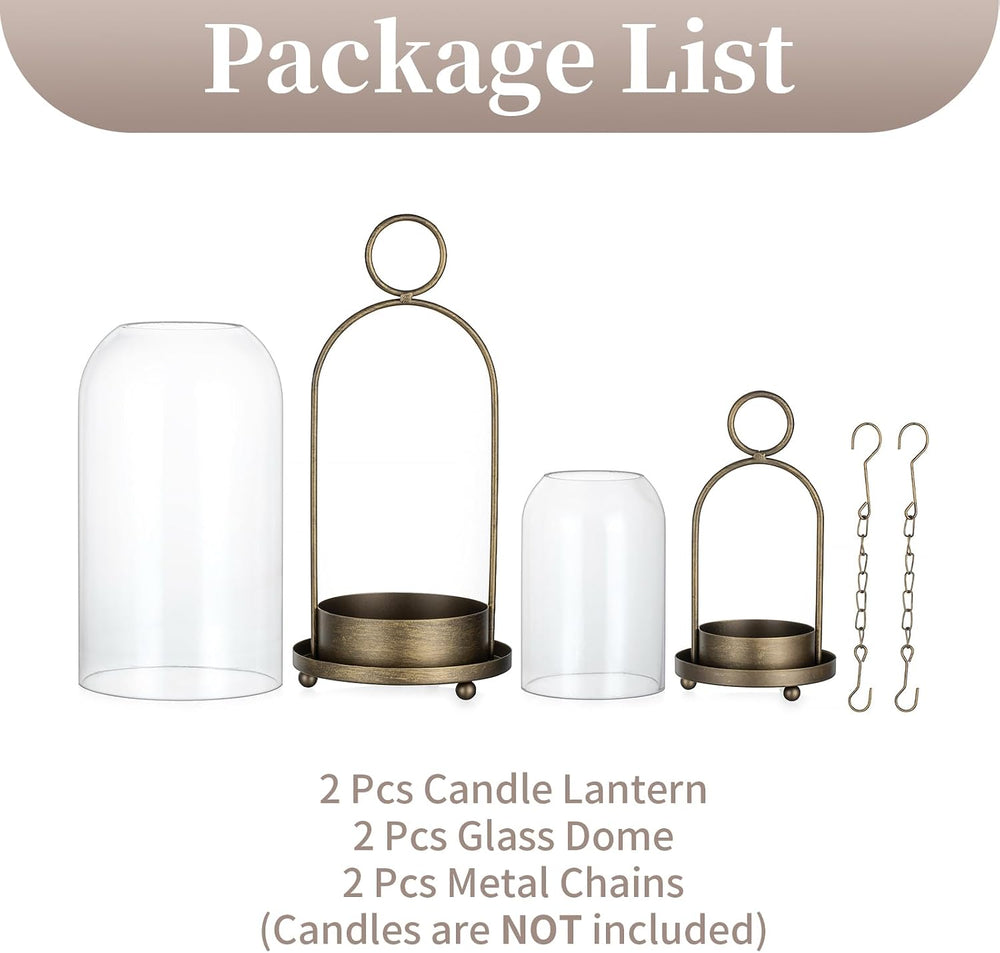 Sziqiqi Hurricane Candle Holder Lanterns: Pillar Candle Holders Set of 2