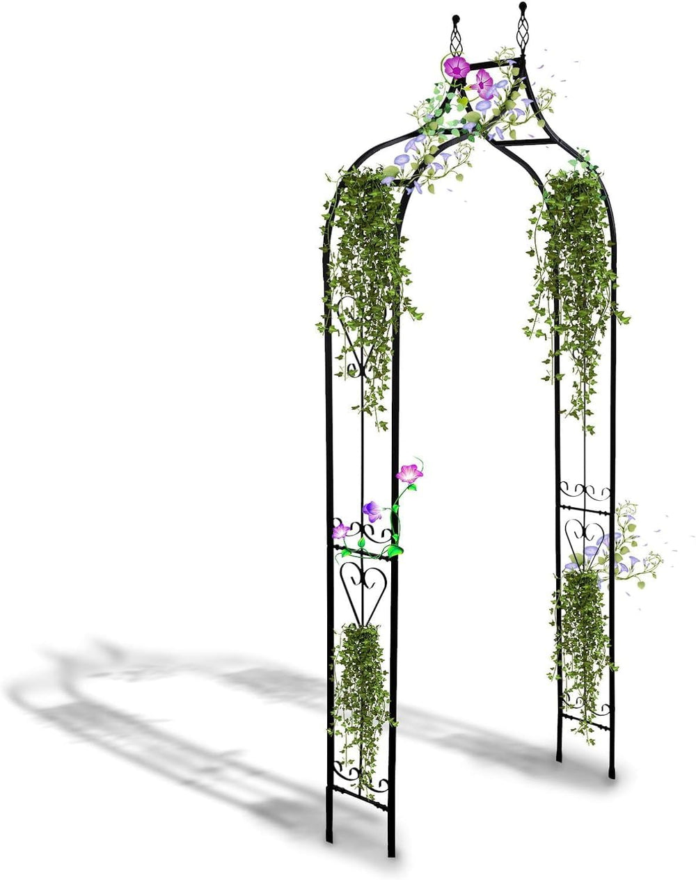 Black Iron Garden Arch Trellis 14.2" L x 46.5" W x 98.4" H Arbor