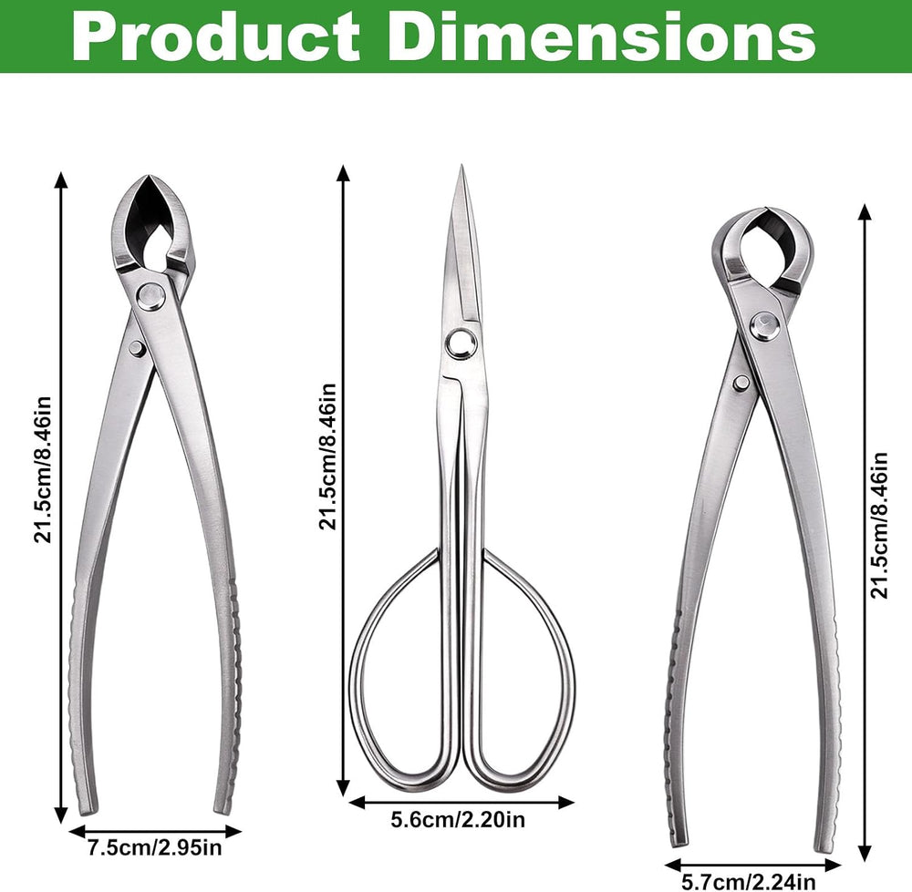 3pcs Bonsai Tool, Professional Stainless Steel Bonsai Trimming Kit with Knob ...