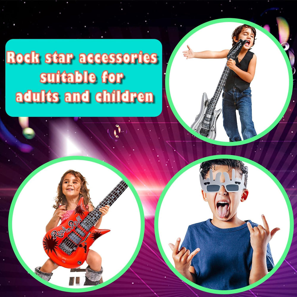 Large Rock Star Funny Sunglasses Set, Rock and Roll Party Funny Music Sunglas...
