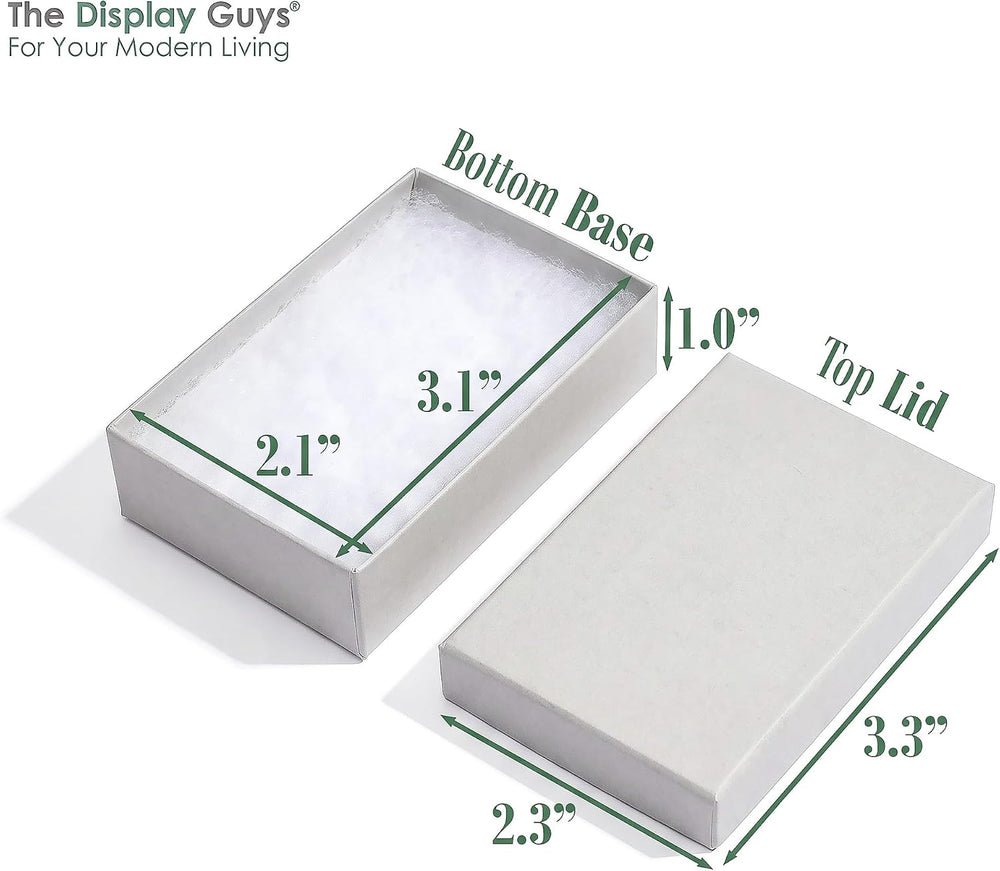 TheDisplayGuys 100 Cardboard Jewelry Gift Boxes with Inserts - Matte Gray