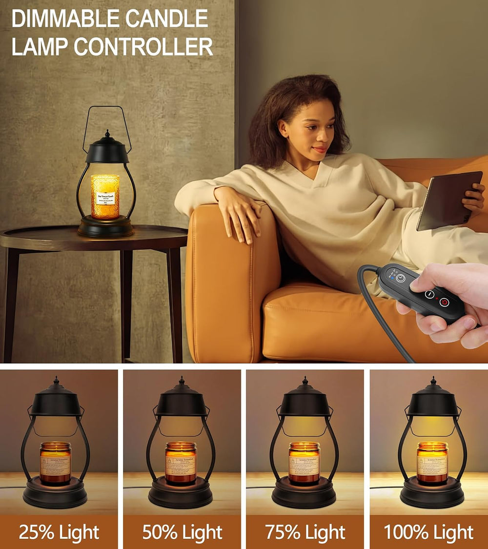 Candle Warmer Lamp with Timer, Farmhouse Rustic Lantern Design